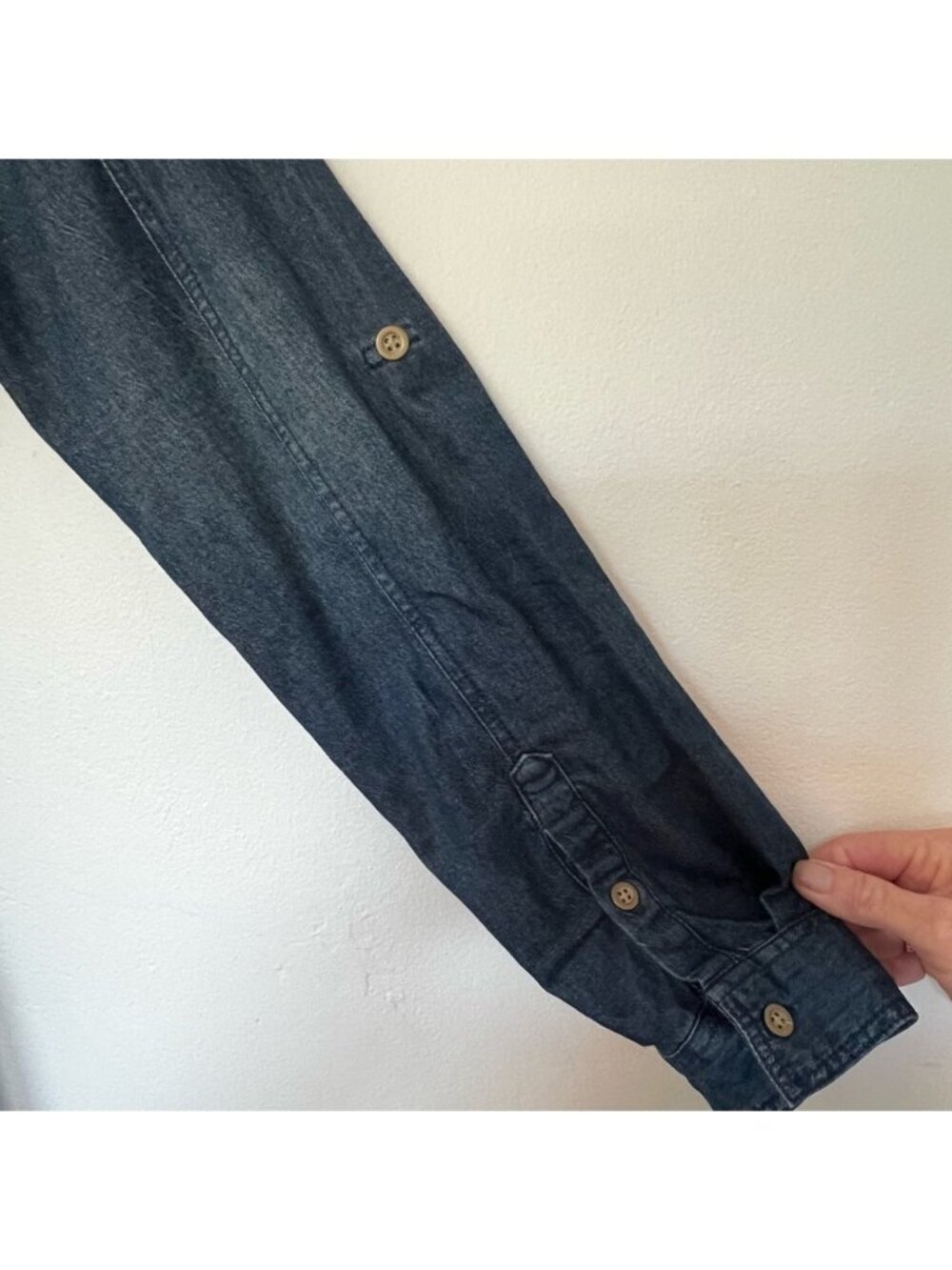 Lovestitch Denim Shirt Dress Belted Boho Western Festival Mini - Picture 6 of 14
